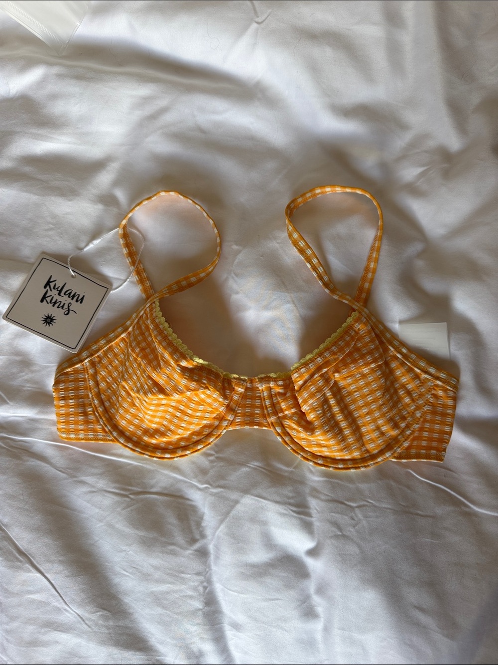 Kulani Kinis Decorative Dirzy Underwire Bikini Top - Orange Cream